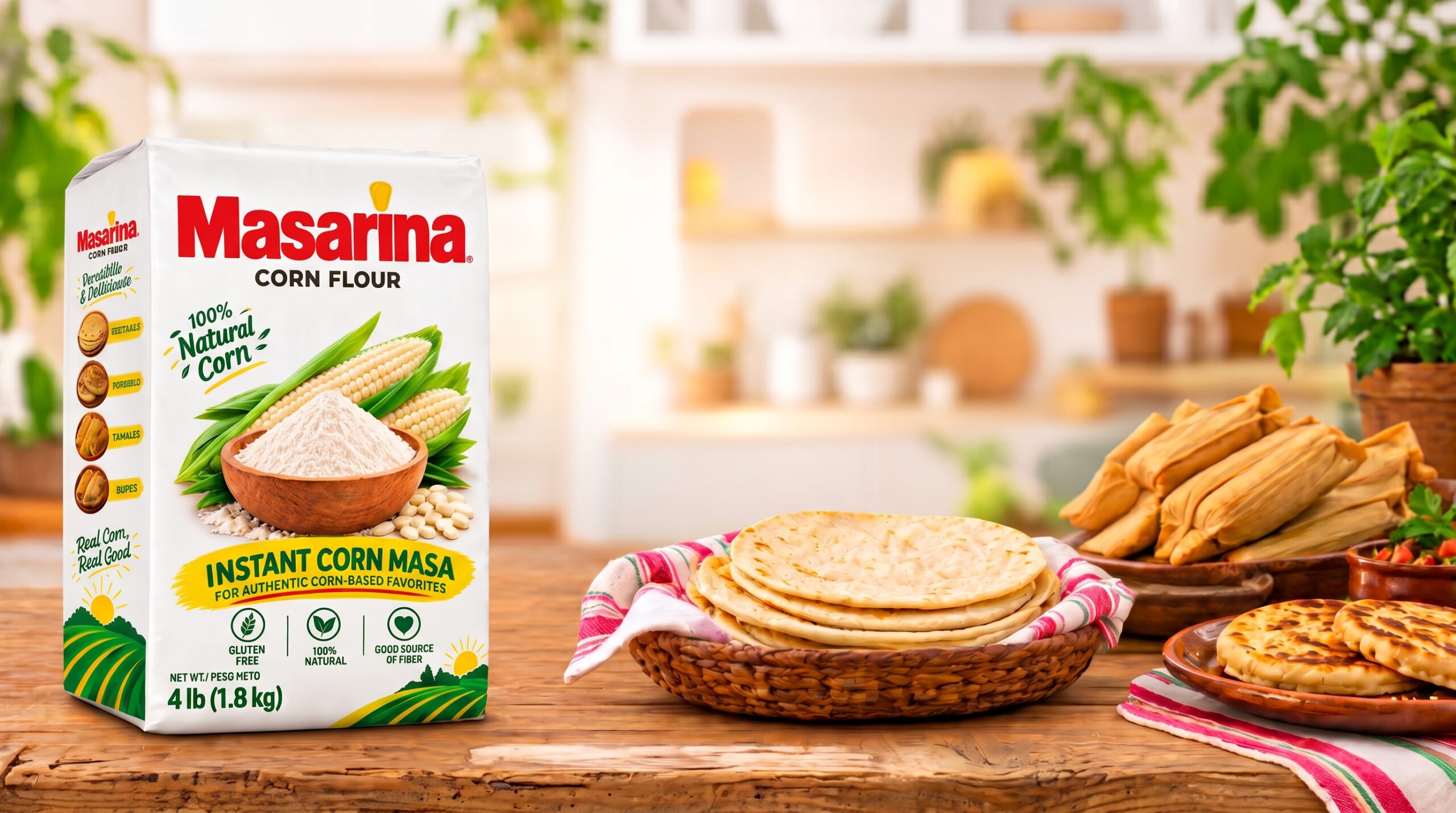 MASARINA Corn Flour with homemade tortillas, tamales and pupusas