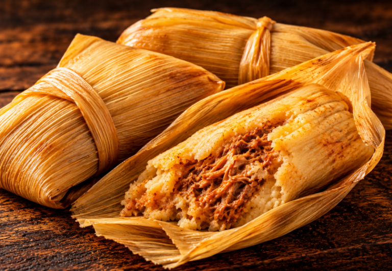 Pork tamales in corn husks