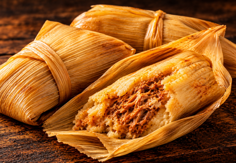 Pork tamales in corn husks